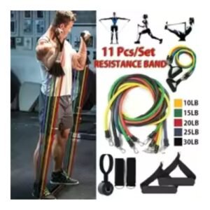 Multifunction Fitness Tension Rope 5-Tube Elastic Yoga Pedal Puller Resistance Band Tension Rope for Stretching Abdomen Training